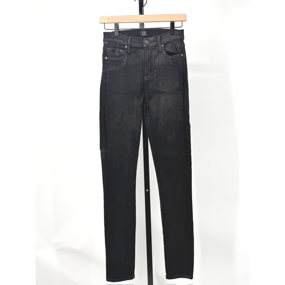 Citizens of Humanity Rocket High Rise Skinny Coated Black Jeans Slick Skinny